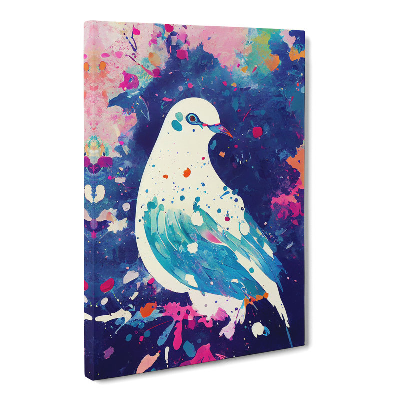 Raemoore Dove Bird Splatter Vol.3 - Wrapped Canvas, 76cm H x 50cm W x 3cm D