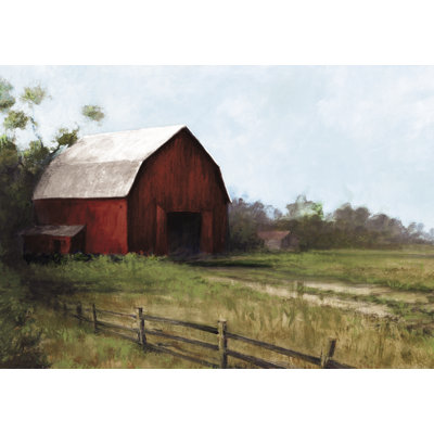 Old Red Barn Landscape - Wrapped Canvas Art Prints