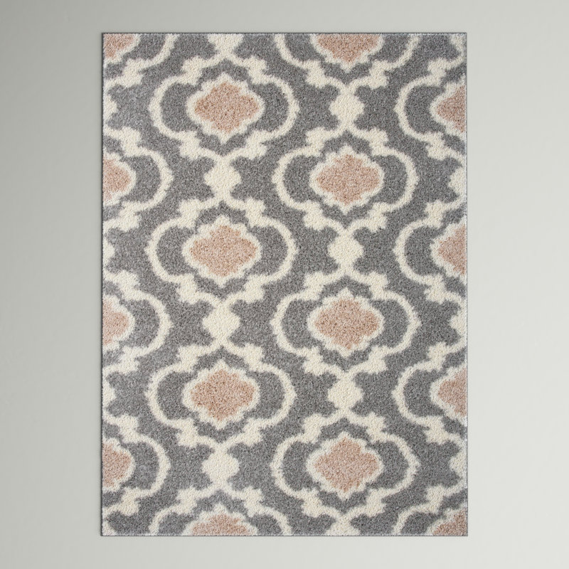 Tapis marocain gris foncé Hegwood, Rectangle de 9 pi x 12 pi