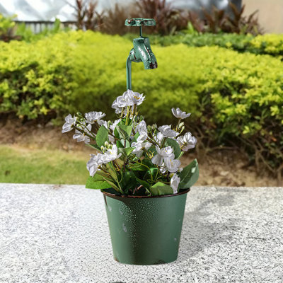 Vintage rétro en fer vert pot de fleurs rustique mural extérieur jardin décoration unique pot de fleur pour patio cour style campagne paysages décoration vert