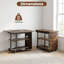 Table de chevet 2 pièces, table de chevet mobile avec plateau pivotant pliable, tablette à 2 niveaux brun rustique et noir-1284655318-1284655317
