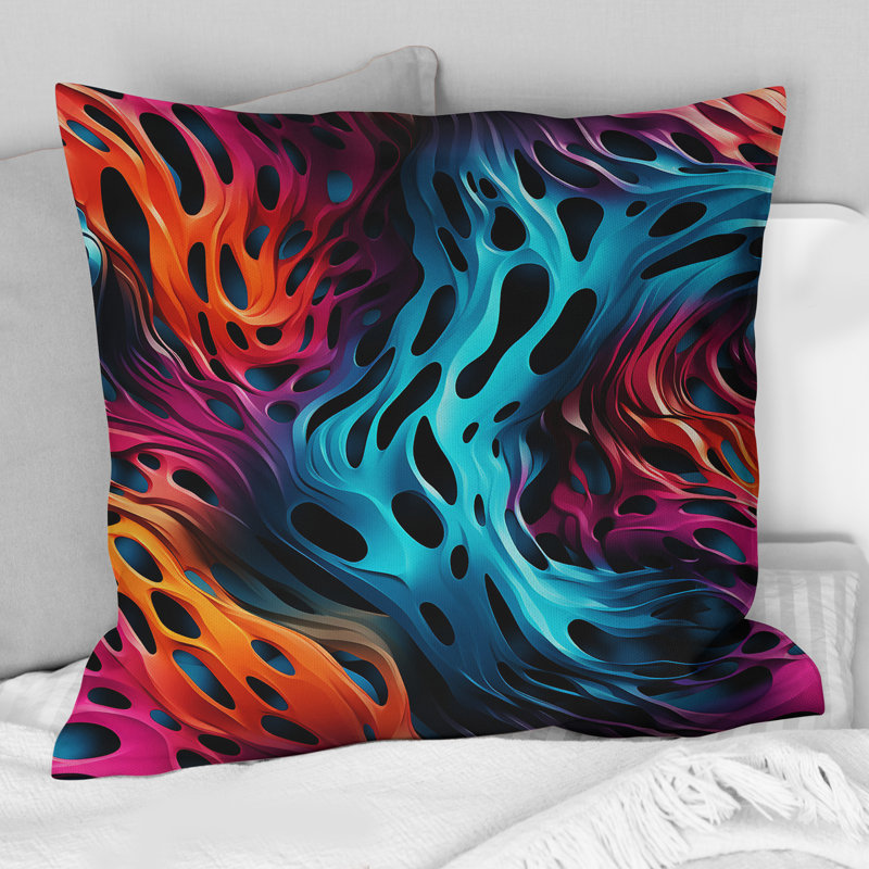 Coussin Futuristic Striped Fusion I - Abstract Abstract, H 18 po x l 18 po
