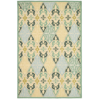 Helena Hand-Hooked Wool Ivory Area Rug