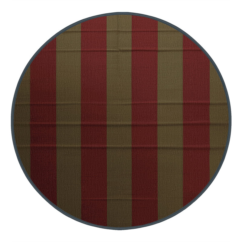 Tapis botanique brun lavable à la machine, Rond 4 pi