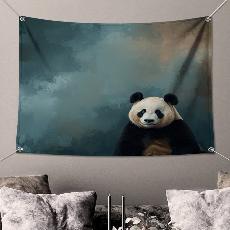 Tapisserie murale «Panda», 68in H x80in W with 4 Grommets