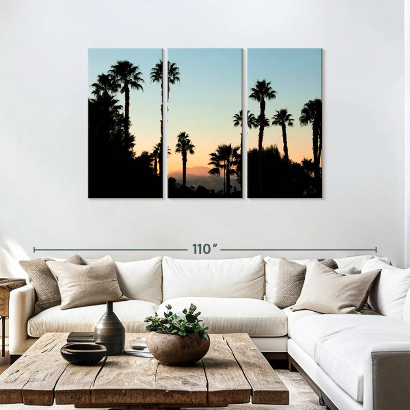 Scène de coucher de soleil à Kerrick Palm Springs, H 48 po x l 74 po