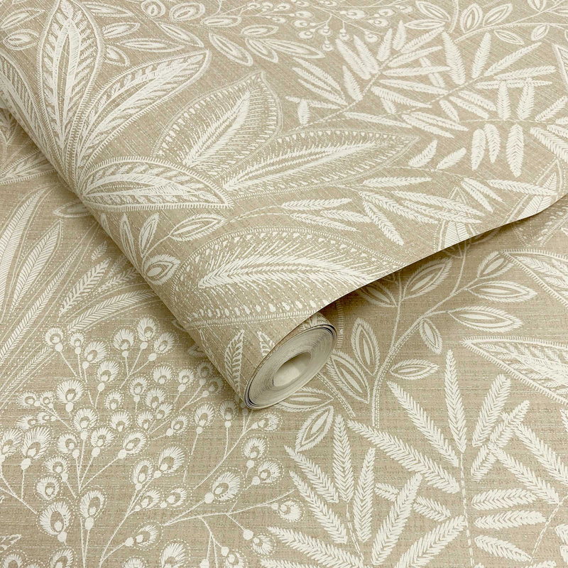 Cliffo 10.5m x 52cm Textured Non-Pasted Wallpaper Roll, Cream
