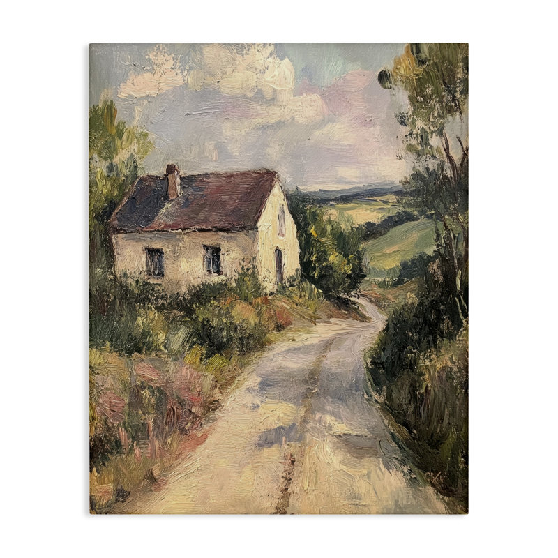 «Scenic Cottage Road Canvas» par Petal Prints Design, H 20 po x l 16 po