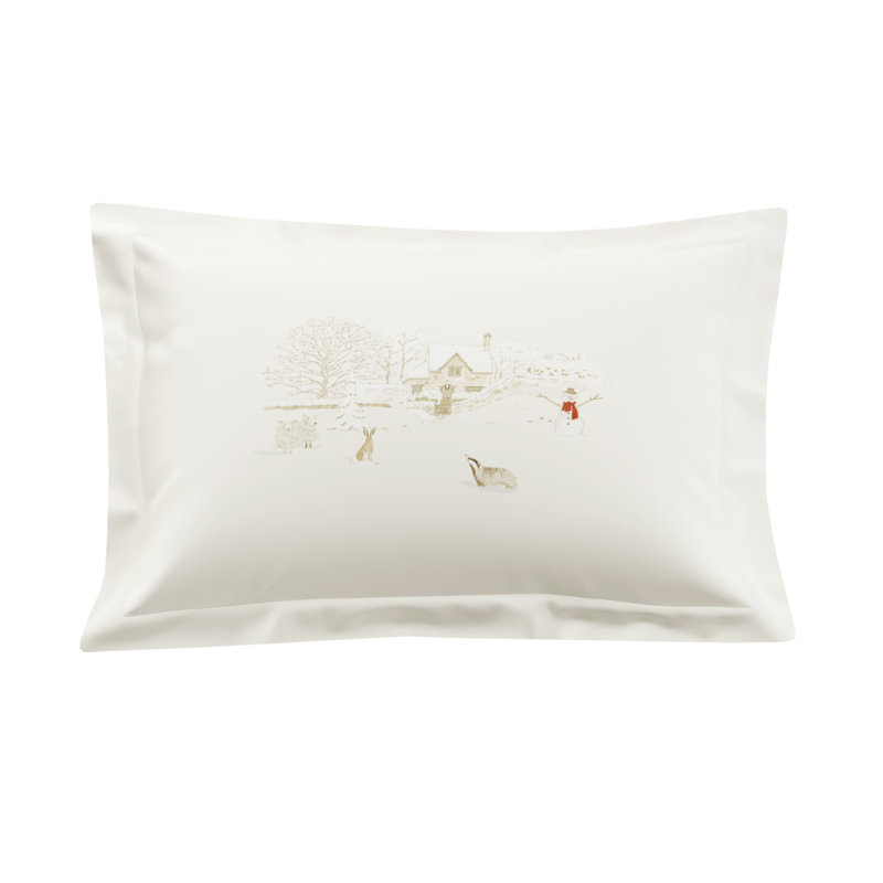 Winter Scene Off White Pillowcase Pair