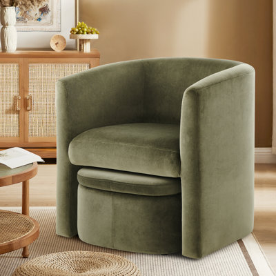 Braedin Upholstered Accent Chair & Storable Ottoman, No Assembly Required