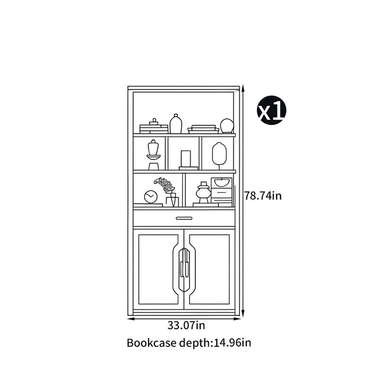 Bibliothèque sur pied en bois