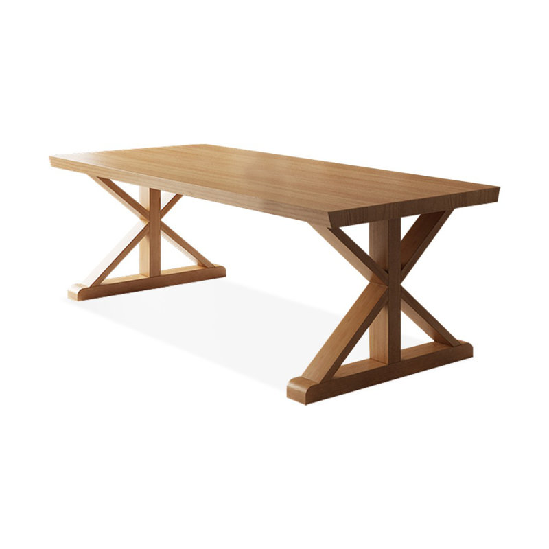 Brown Rectangular Solid Wood desk, 29.53" H x 70.87" W x 31.5" D