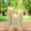 Bougies DEL à piles avec flamme vacillante - 3 pièces-1606905804