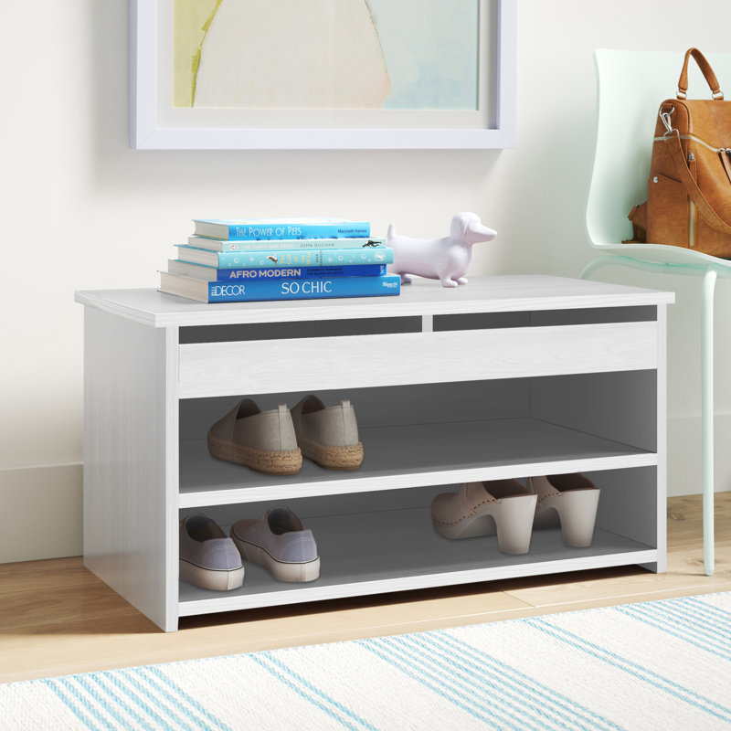 8 Pair Stackable Shoe Storage Cabinet, White