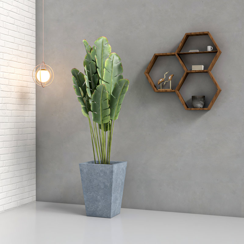 Pot à fleurs Kamarri, Béton vieilli, H 21 po x l 14 po x P 14 po