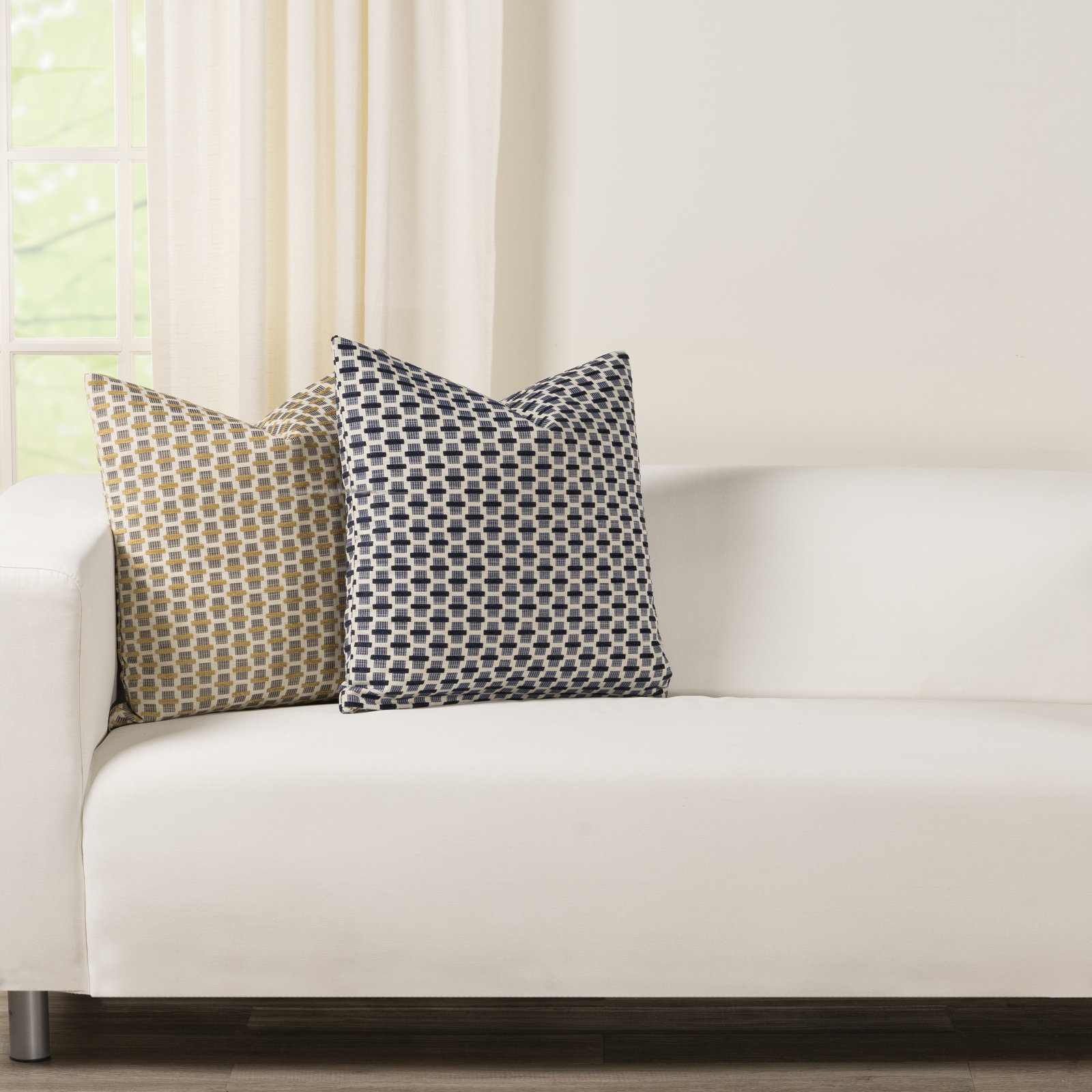 Hansah Pillow, Amber Geometric 2, Feather, Square 20"