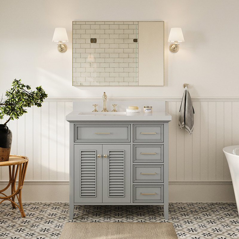 Ensemble de meuble-lavabo simple 37 po Bodhin, Gris