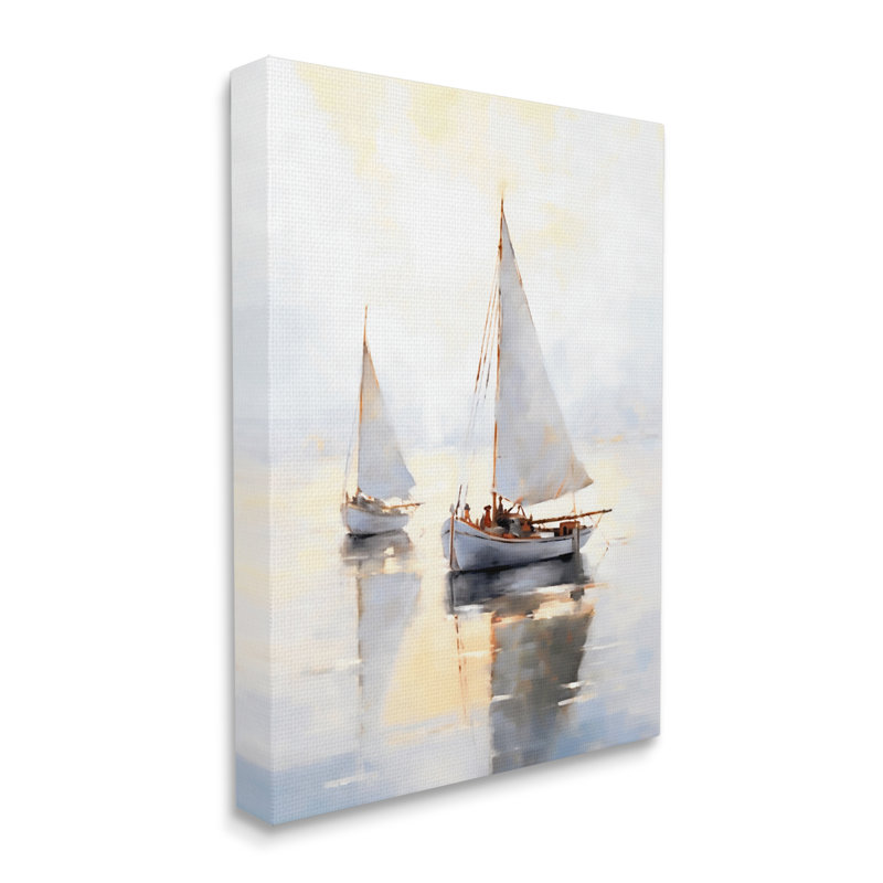 «Soft Voiliers Landscape» par Ray Powers, reproduction sur toile flottante, H 20 po x l 16 po x P 1,5 po