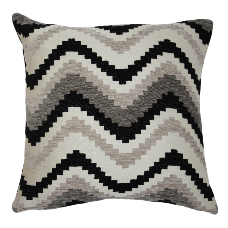 Lori Chevron Square Cushion, Black/Grey, 60 x 60cm