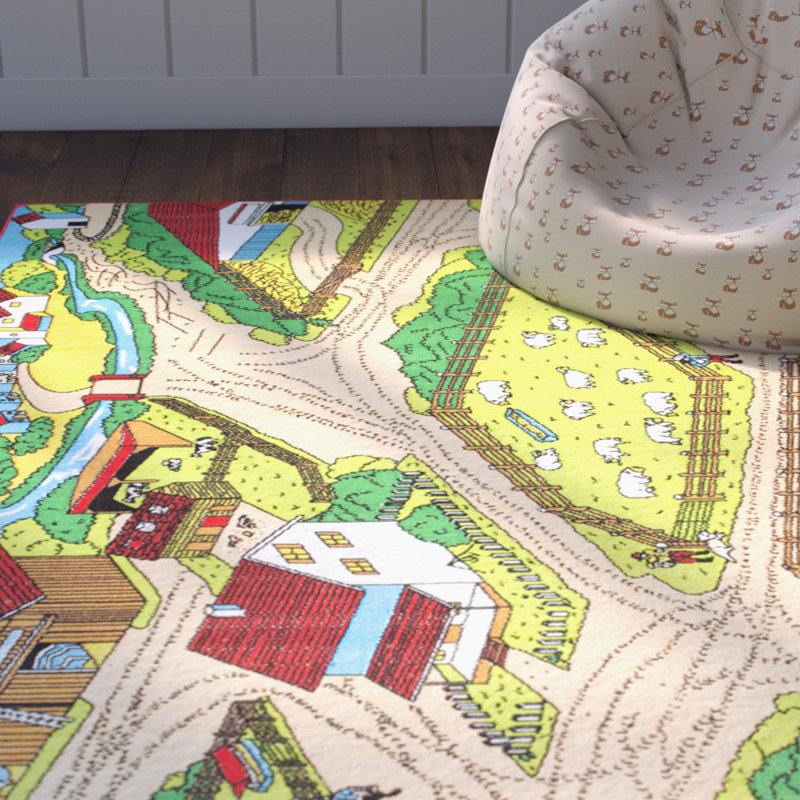 Teddy Rectangle Handmade Nylon Rug, Rectangle 4'11" x 6'11"