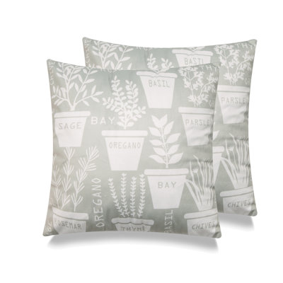 Herb Floral Microsuede Pillow Cover