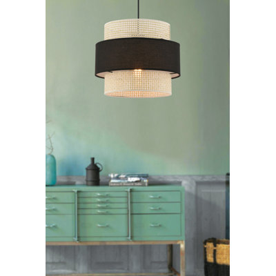 Elegant Cream and Black Chandelier, Metal Body, 25.6 x 25.6 x 10.6 inches | CE Certified, E27 Socket, Max 60W | Perfect for Dining Room or Living Room, Stylish Lighting Fixture for Modern Decor