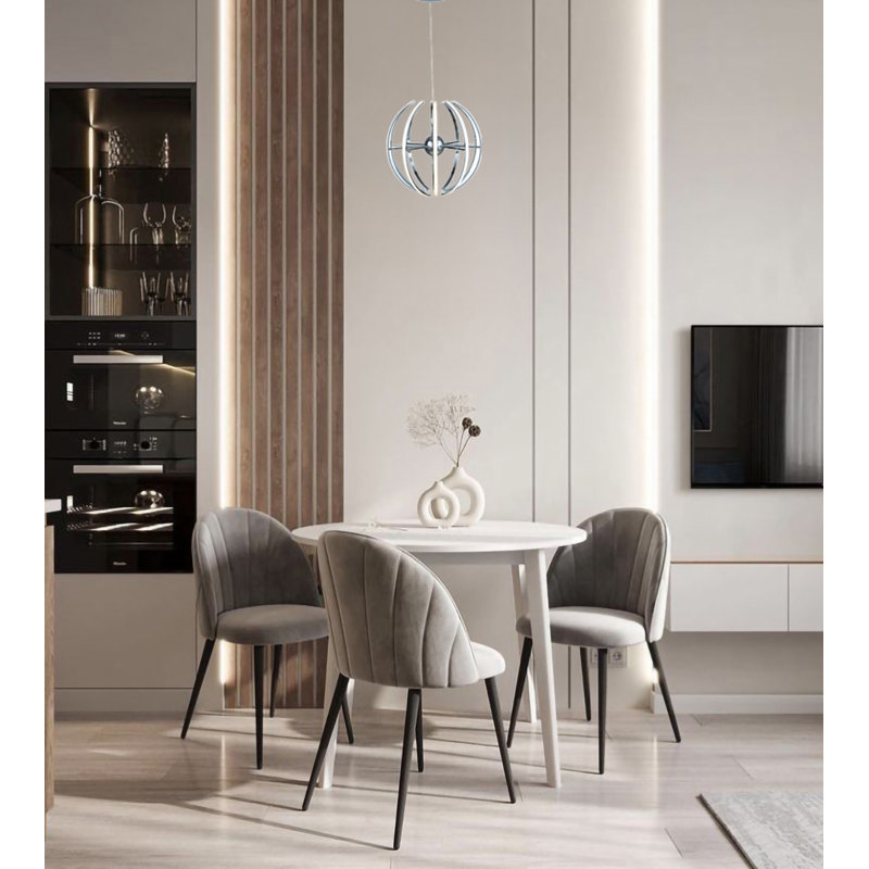 10-Light Chrome Aluminum LED Chandelier With Diffusers, Chrome