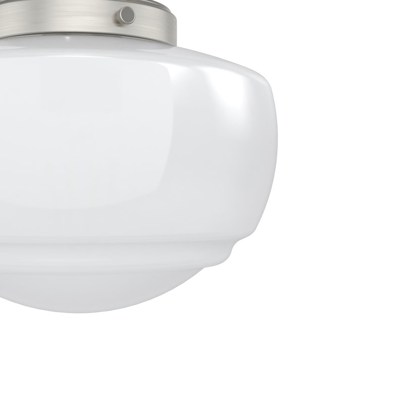 Mini-plafonnier encastré 1 lumière Hunter Saddle Creek, Nickel brossé, Boîtier blanc