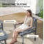 4 Piece Wooden Garden Furniture Set, Outdoor Garden Sofa Set with 2 Armchairs, Loveseat and Coffee Table, Grey