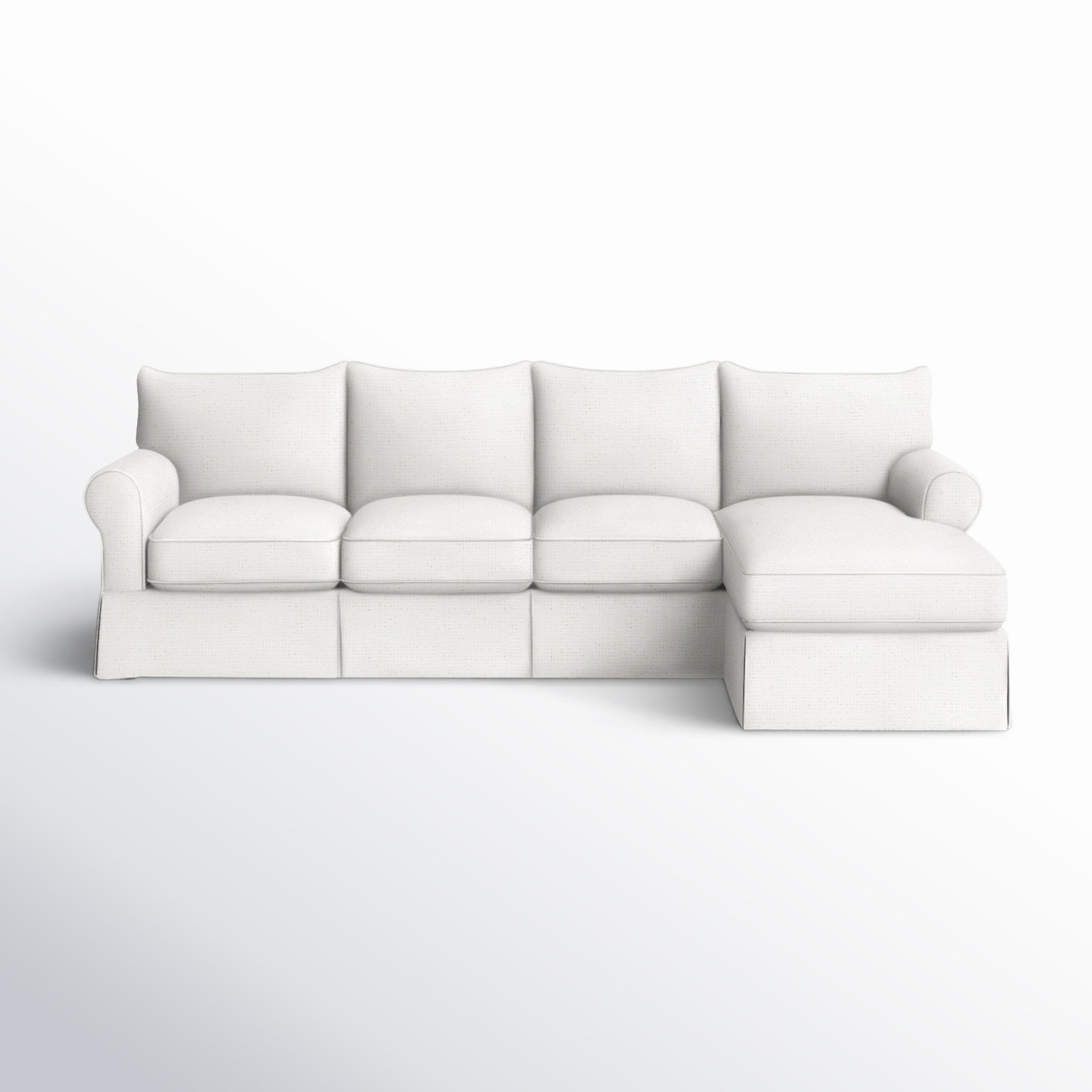 Amari Chaise Sectional, Bevin Natural Linen Blend, Right Hand Facing