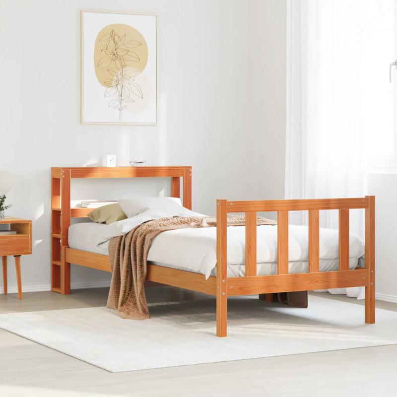 Storage Bed, Wax Brown, 100 x 200cm