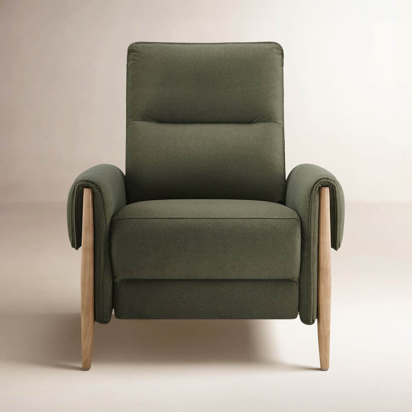 Michelle 36" Linen Manual Recliner, Green Polyester Blend