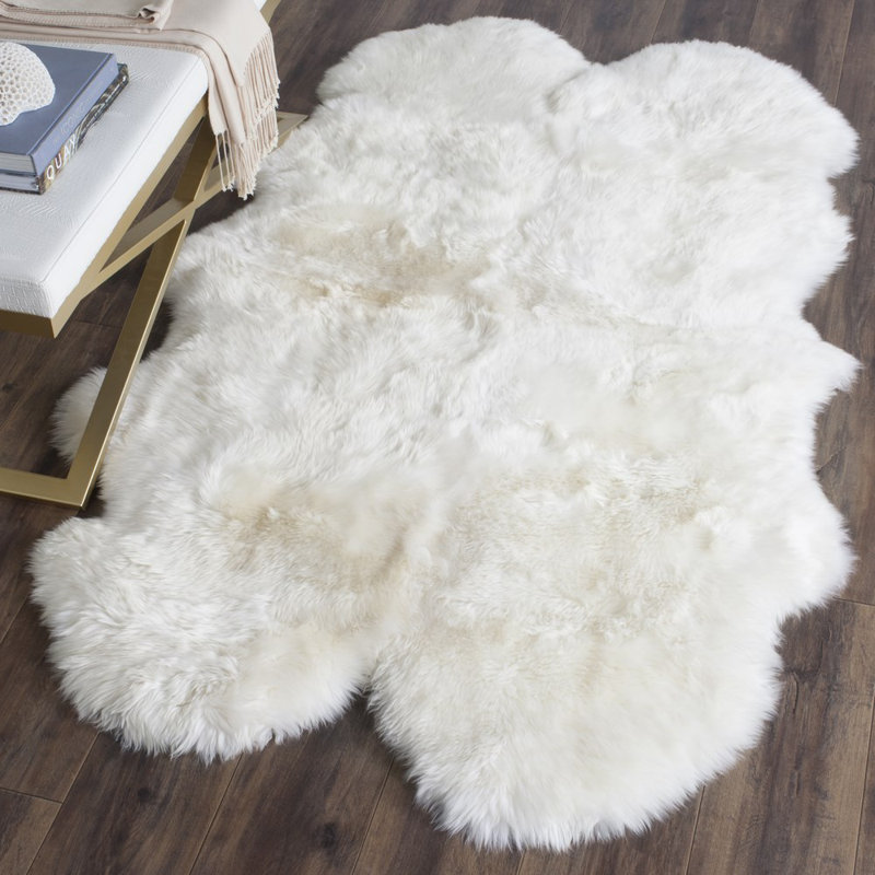Keira Sheepskin Hand Woven Area Rug, Rectangle 109 x 180 cm