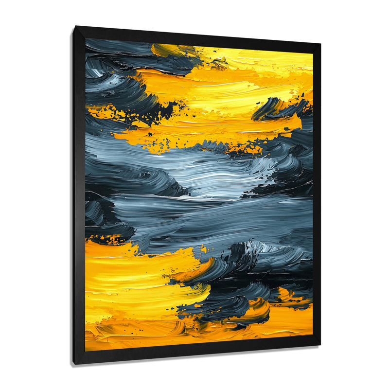 Olethea - art mural abstrait, Noir, H 20 po x l 12 po, Reproduction encadrée d'une seule photo