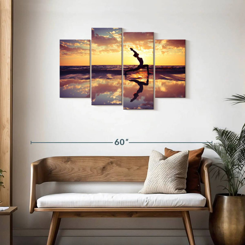 Kerrick yoga au coucher du soleil, H 27 po x l 43 po