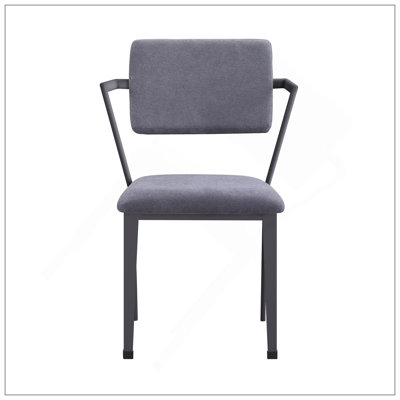 Cargo Gray Fabric & Gunmetal Finish Dining Chair ( Set Of 2)