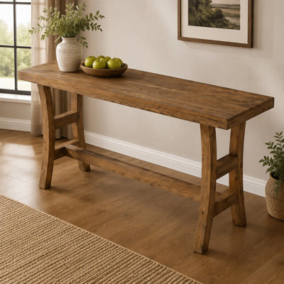63-Inch Bar Table, Solid Wood Counter Height Pub Table for Kitchen Dining Bistro (Without Chair)