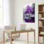 Ensemble de 1 tableau sur toile tendue représentant un arbre violet sur un lac-428309185