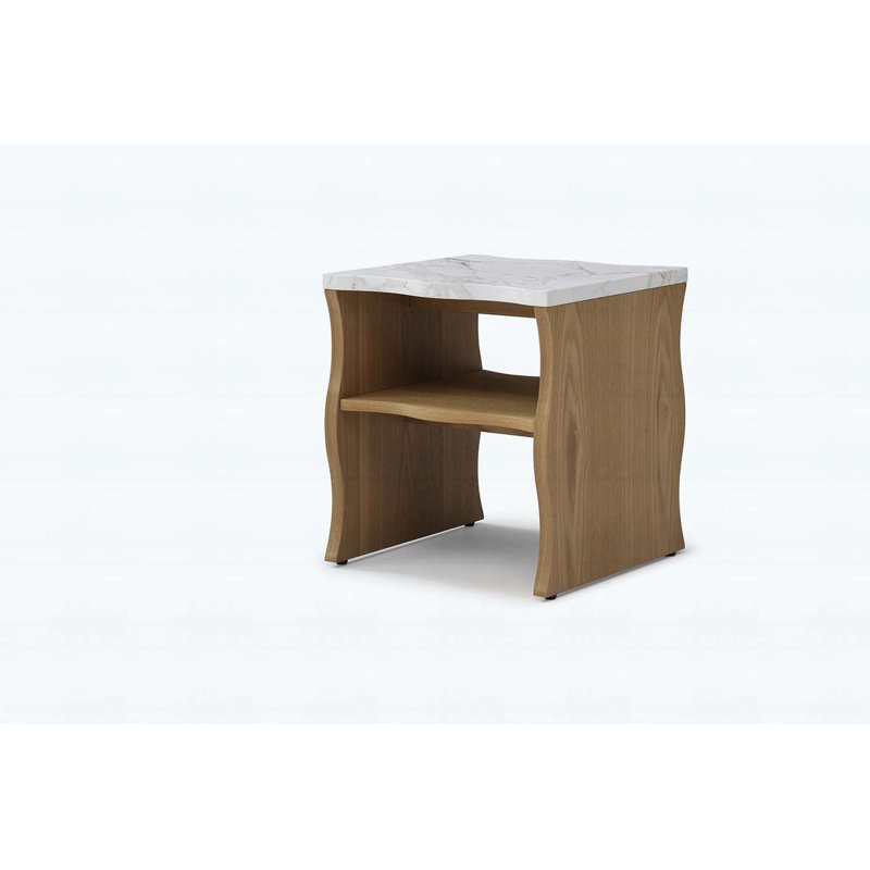 Modern Coffee Table with Storage Shelf, Wood