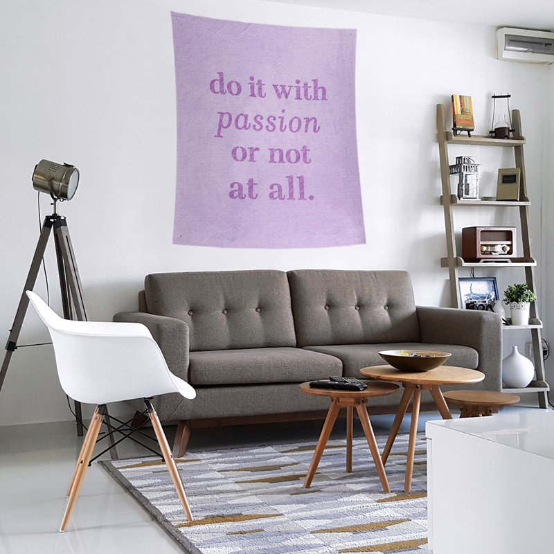 Tapisserie en polyester pour citation de passion, H 27,5 po x l 37,5 po, Violet