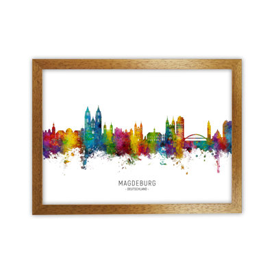 Magdeburg Deutschland Skyline by Michael Tompsett - Print