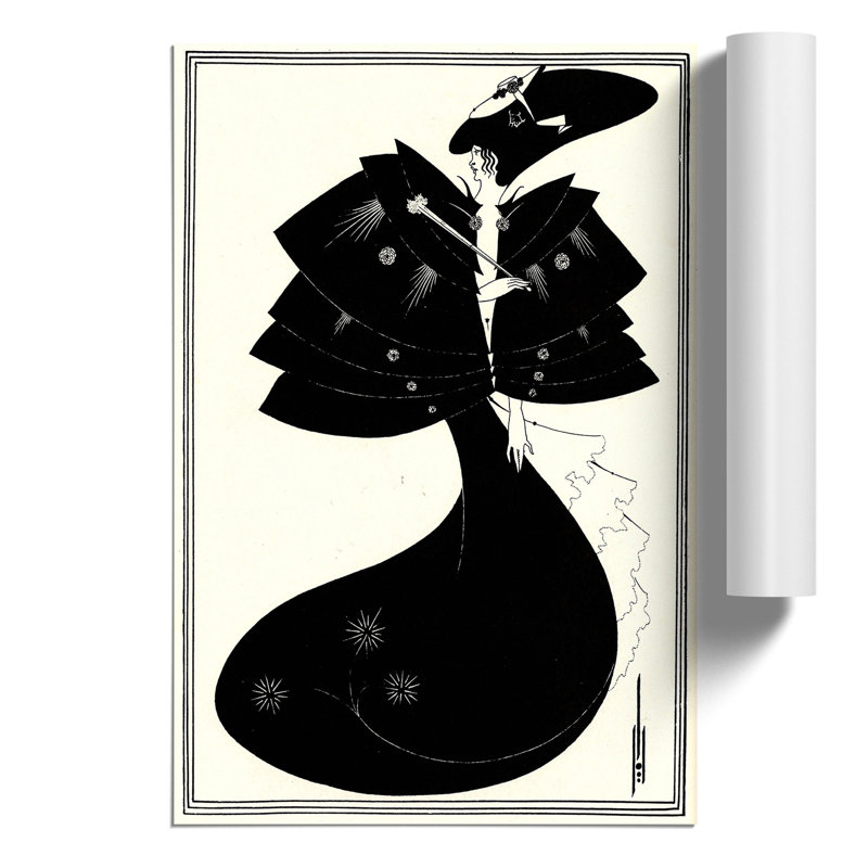 The Black Cape Vol.2 by Aubrey Beardsley - No Frame Print, 59cm H x 42cm W x 0.1cm D