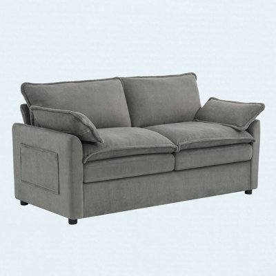 Causeuse moderne avec poches de rangement, gris
