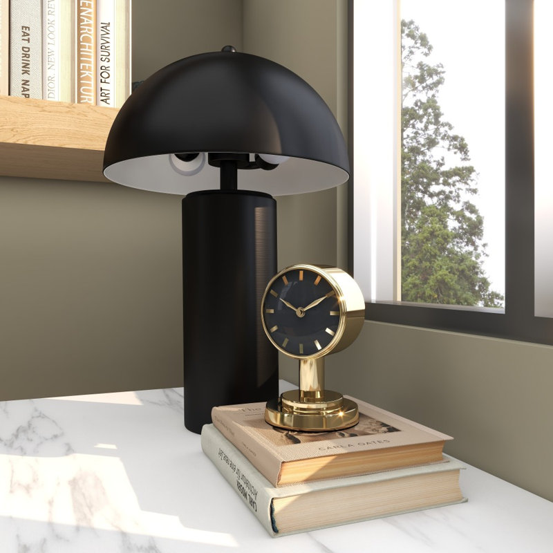 Analog Stainless Steel Mechanical Tabletop Clock, Gold