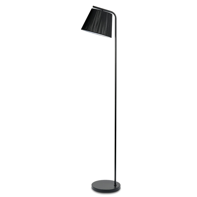 Lampe sur pied arquée / noire 63,77 po avec interrupteur au pied