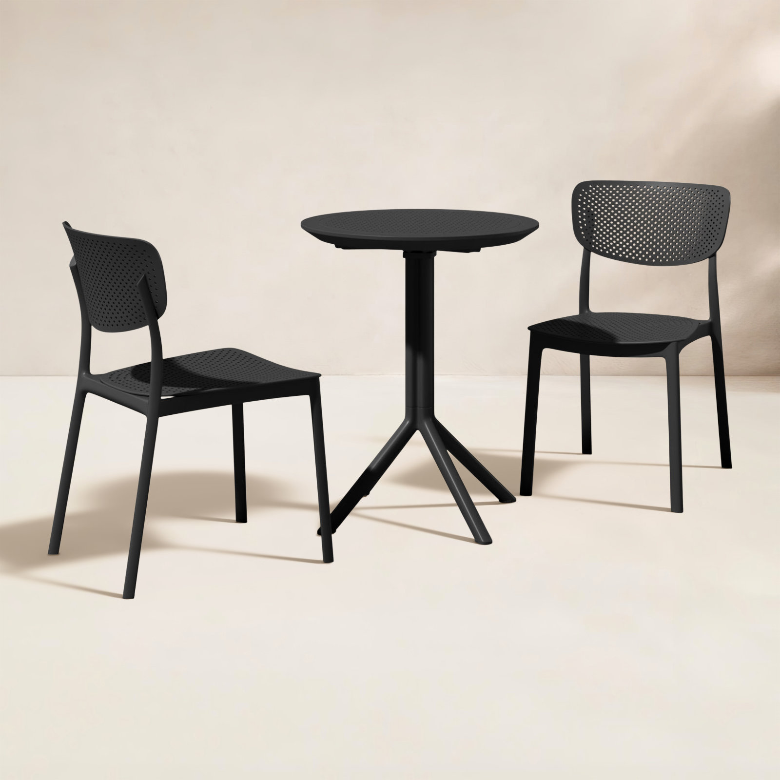 Farrah 24" Patio Bistro Set, Black