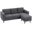 Canapé modulaire, canapé en L avec méridienne, gris foncé-989596487