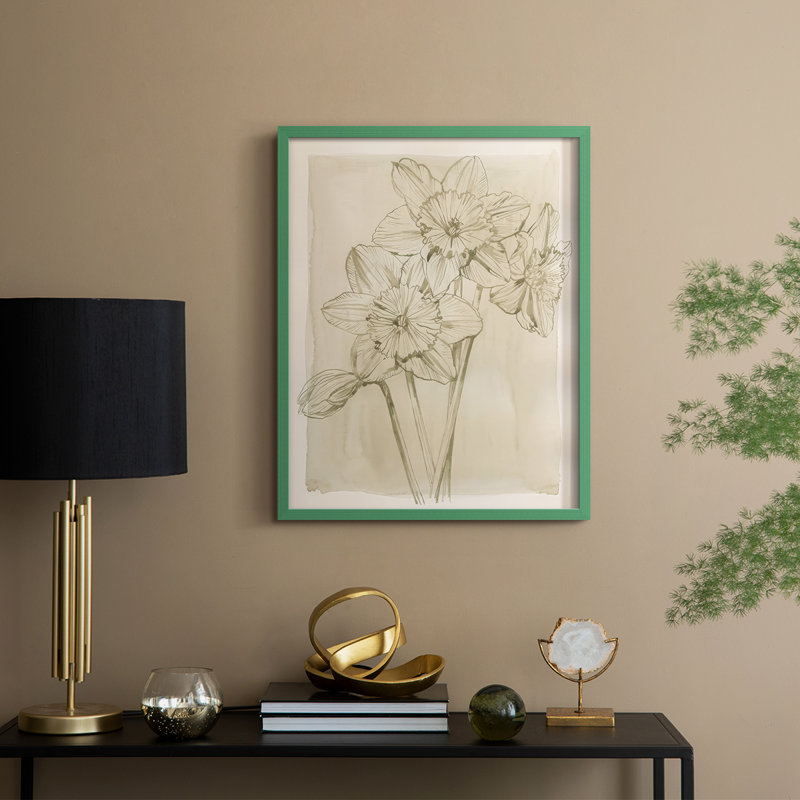 «Spring Promises II», reproduction encadrée - bois massif, H 15 po x l 12 po, Vert