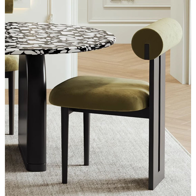 Robertson 19'' H Upholstered Side Chair, Green, Black