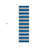 8' Runner Blue and Ivory Striped Washable Non Skid Indoor Outdoor Runner Rug